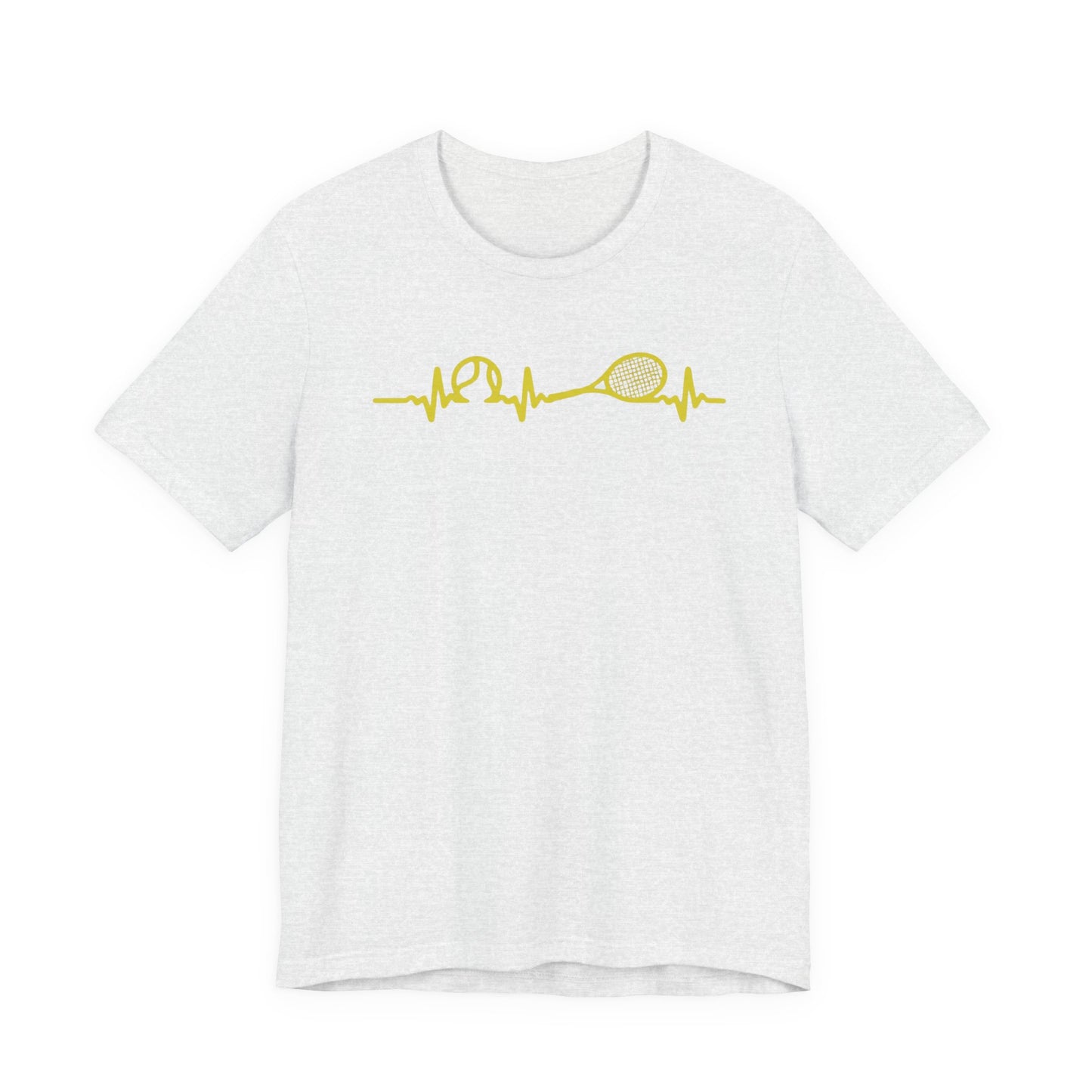 Tennis Heartbeat Tee — Minimal Tennis Racket ECG Graphic T-Shirt
