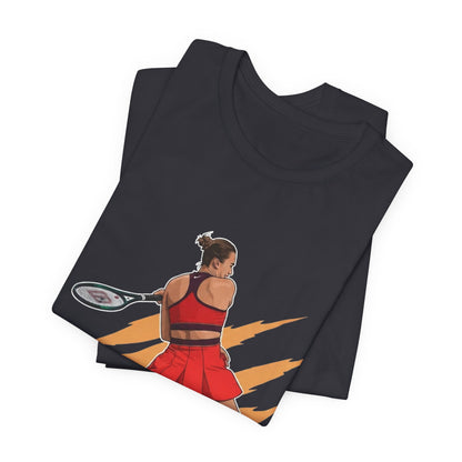 Tennis Player Aryna Sabalenka Graphic Tee — Dynamic Female Athlete Design