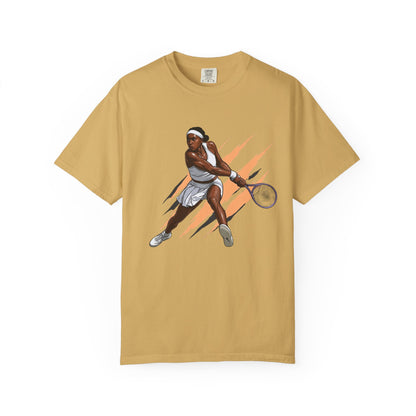 COCO GAUFF Tennis Player Graphic T-Shirt — Dynamic Women's Tennis Art Tee
