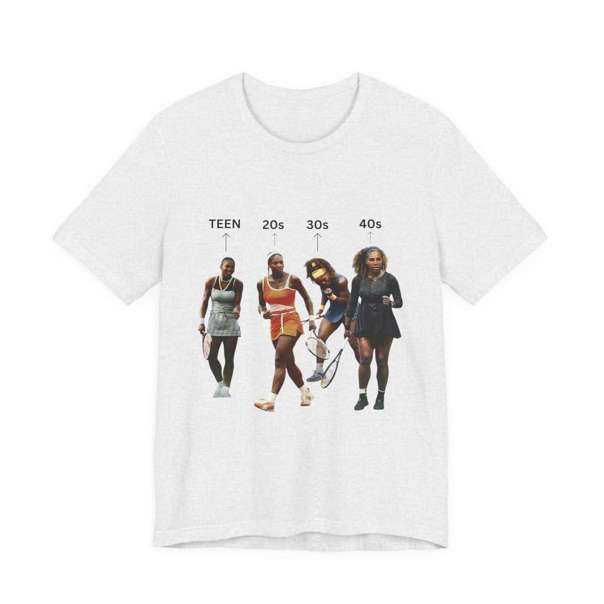 T-Shirt — Serena Williams Life Stages Graphic Tee (Teen · 20s · 30s · 40s)