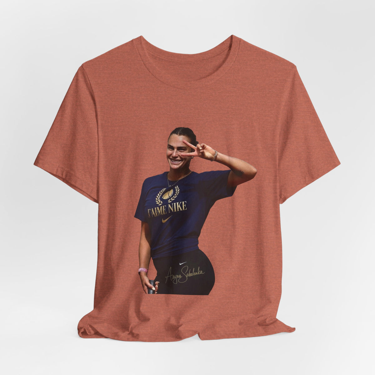 Aryna Sabalenka T-Shirt —Graphic Tee with Smiling Player Photo