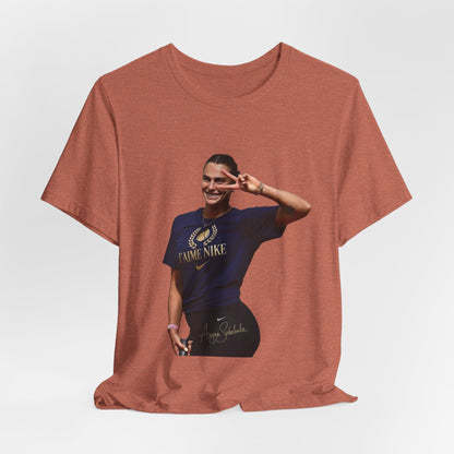 Aryna Sabalenka T-Shirt —Graphic Tee with Smiling Player Photo