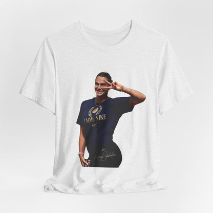 Aryna Sabalenka T-Shirt —Graphic Tee with Smiling Player Photo