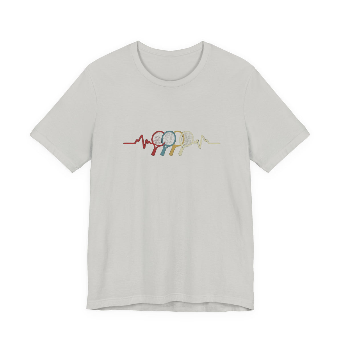 Tennis Heartbeat Tee — Retro Racket Line Art T-Shirt