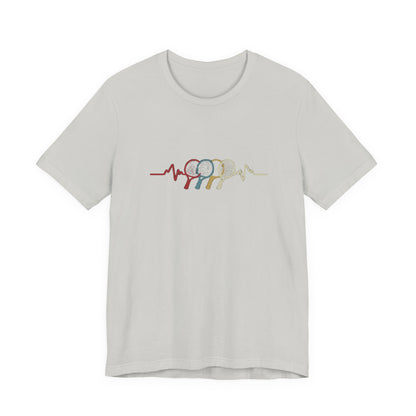 Tennis Heartbeat Tee — Retro Racket Line Art T-Shirt