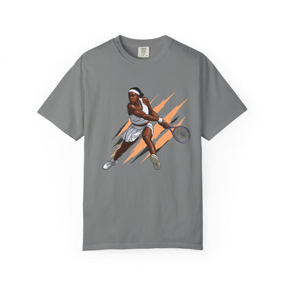 COCO GAUFF Tennis Player Graphic T-Shirt — Dynamic Women's Tennis Art Tee