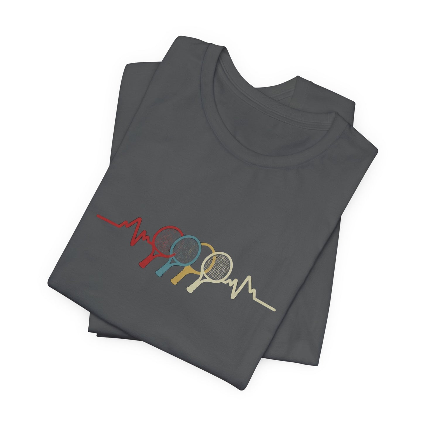 Tennis Heartbeat Tee — Retro Racket Line Art T-Shirt