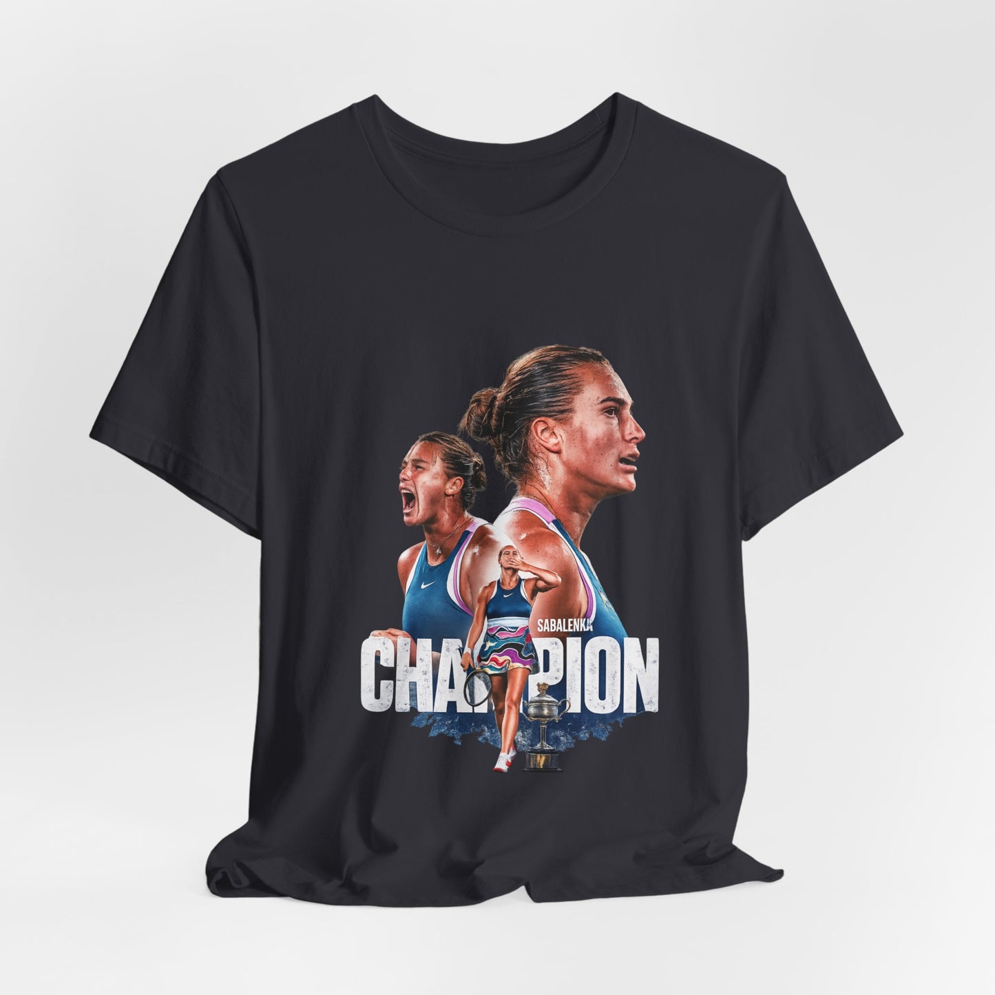 Champion Athlete Sabalenka Graphic Tee — "CHAMPION" Player Portrait T-Shirt