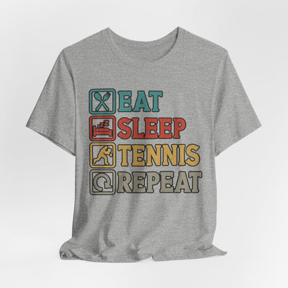 Tennis Tee — "Eat Sleep Tennis Repeat" Vintage Graphic Shirt