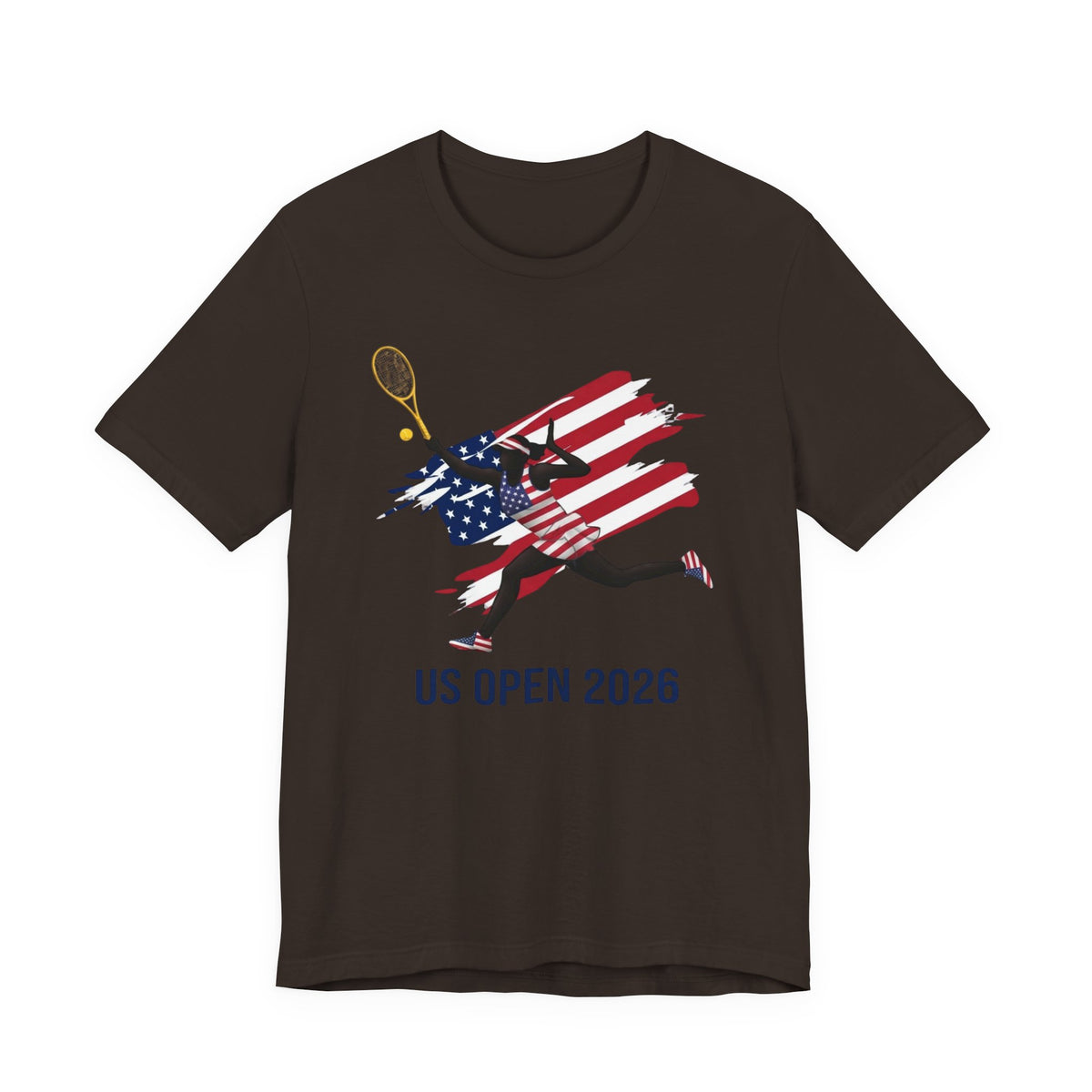 US Open 2026 Tennis T‑Shirt — American Flag Tennis Player Graphic Tee