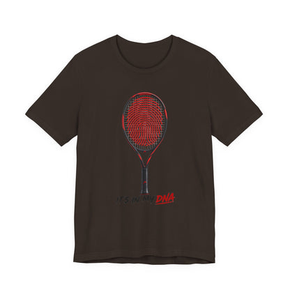 Tennis T‑Shirt — "It's In My DNA" Racket Fingerprint Tee