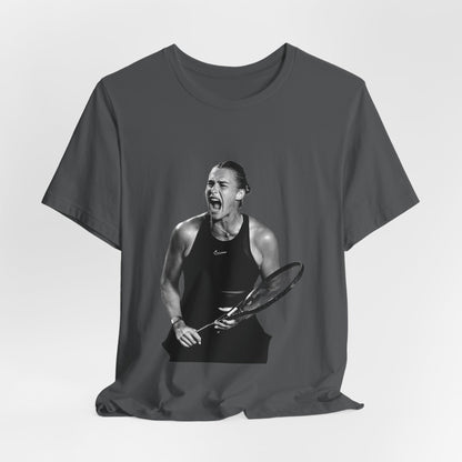 Tennis Player Sabalenka Graphic Tee — Energetic Champion Tennis T‑Shirt