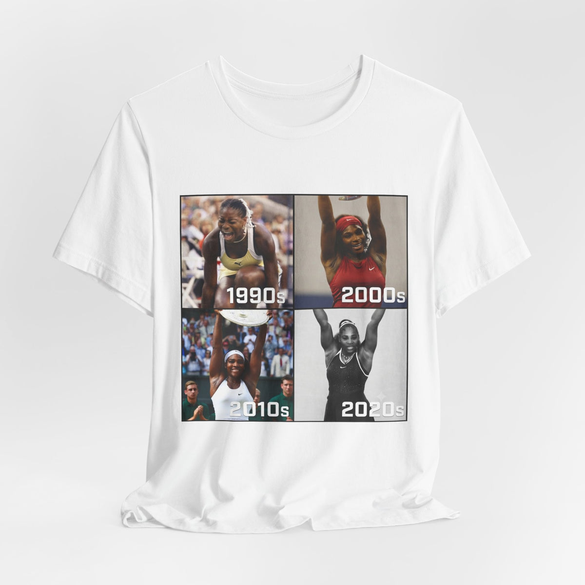 Decades of Champions Serena William’s 1990s–2020s Collage T-shirt