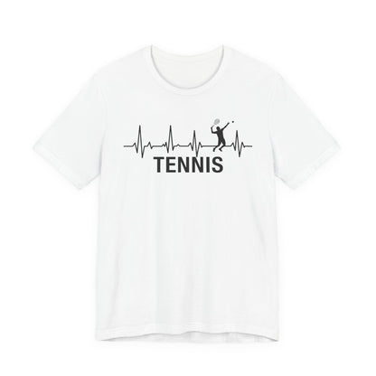 Tennis Heartbeat T‑Shirt — Tennis Player ECG Graphic Tee