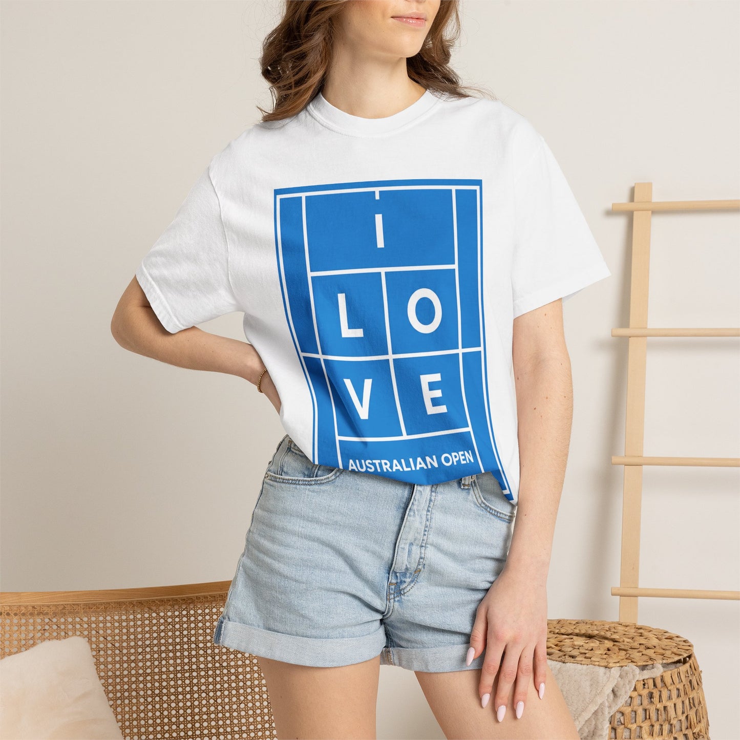Australian Open 'I Love' Tennis Court Graphic T-Shirt
