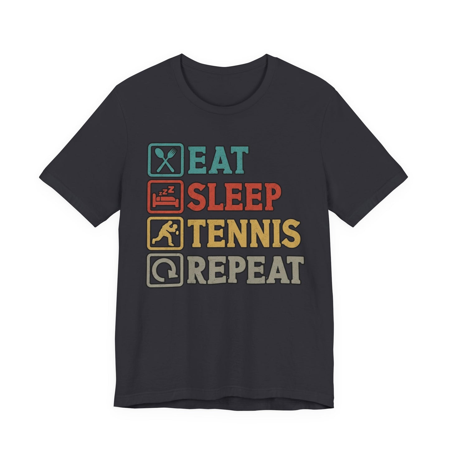 Tennis Tee — "Eat Sleep Tennis Repeat" Vintage Graphic Shirt