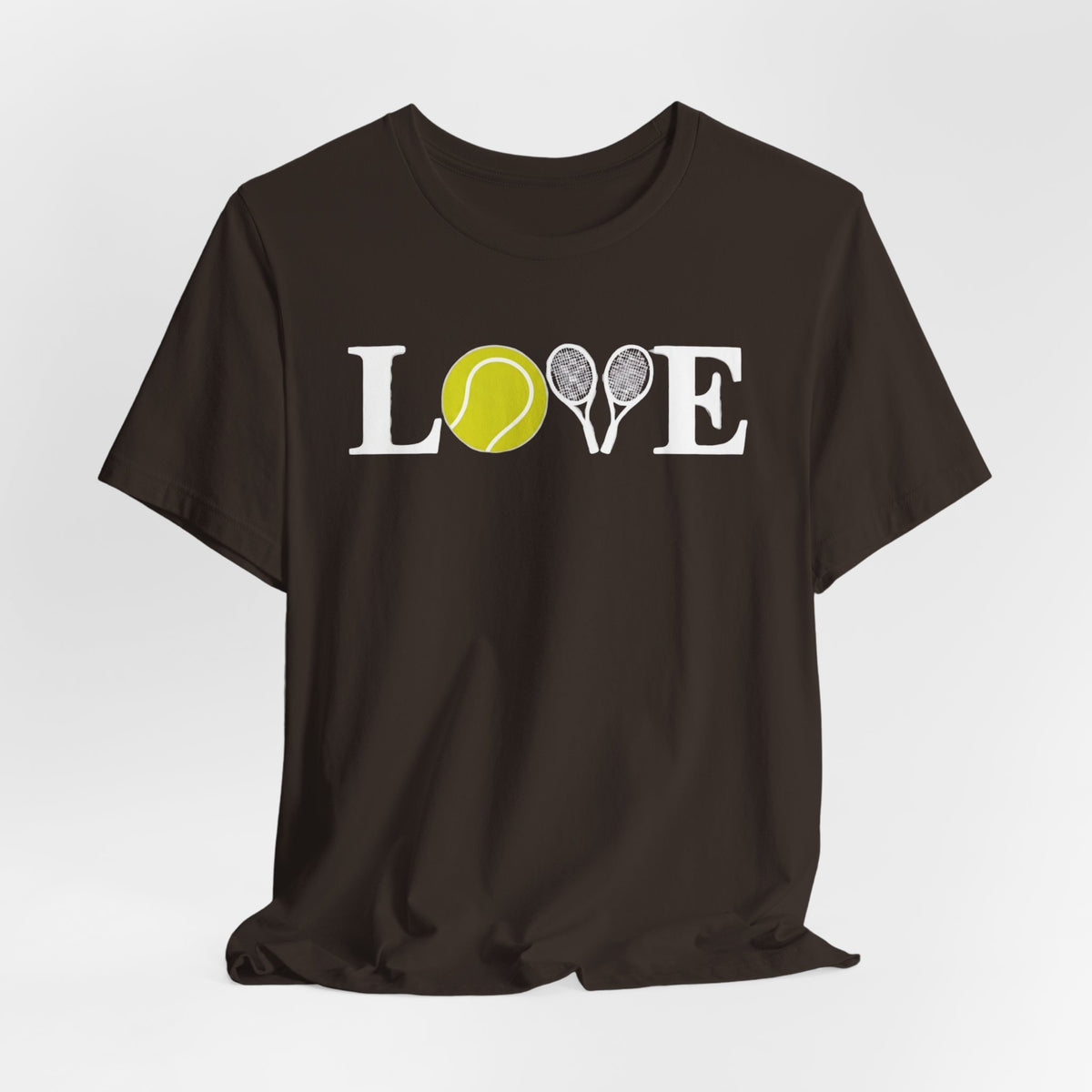 Tennis Love T-Shirt — 'LOVE' with Tennis Ball & Rackets