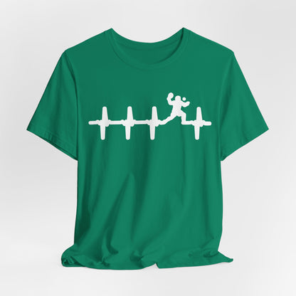 Runner Heartbeat T‑Shirt — Heartbeat EKG with Tennis Runner Graphic Tee