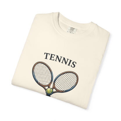 Tennis Anyone? Graphic T-Shirt — Vintage Racket & Ball Tee for Tennis Players