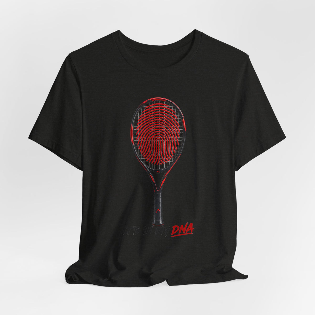 Tennis T‑Shirt — "It's In My DNA" Racket Fingerprint Tee
