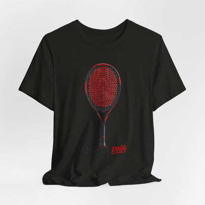 Tennis T‑Shirt — "It's In My DNA" Racket Fingerprint Tee