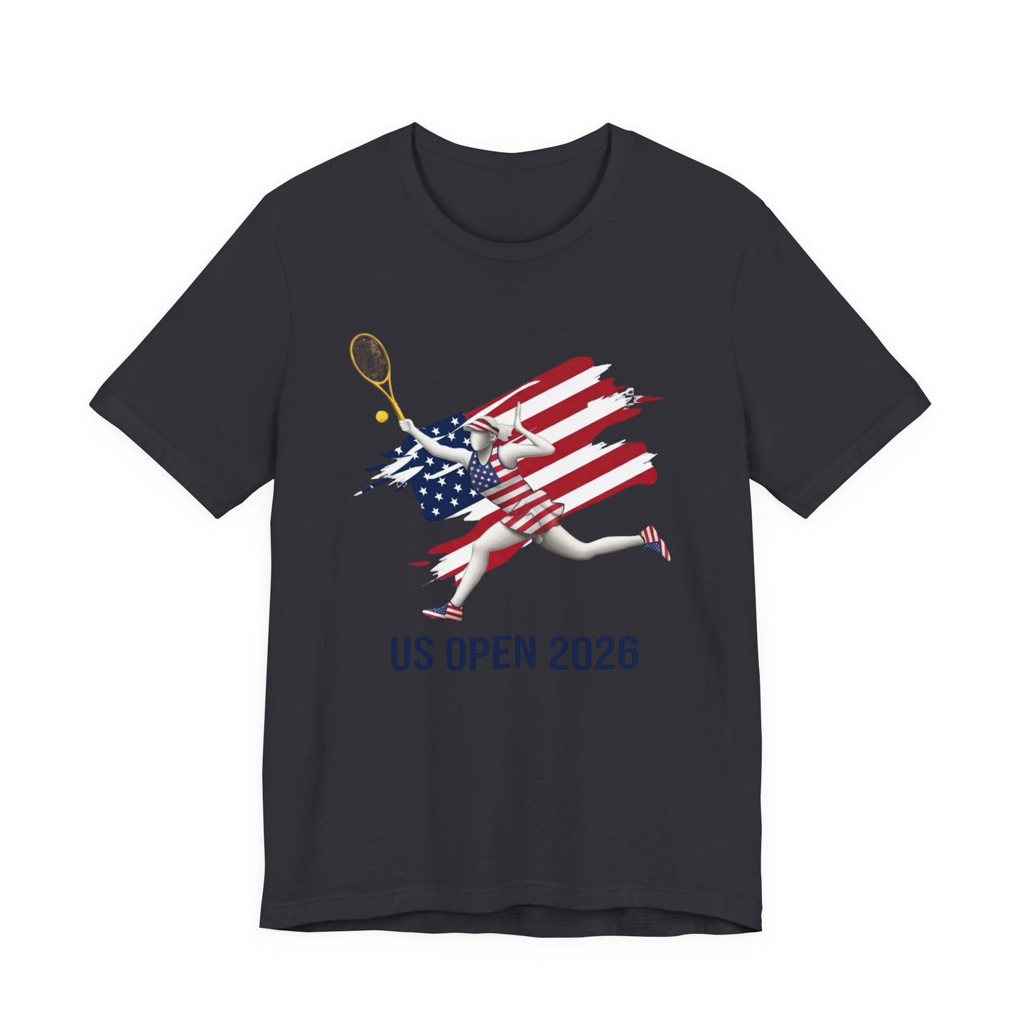 US Open 2026 Tennis Tee — American Flag Tennis Player Graphic T-Shirt