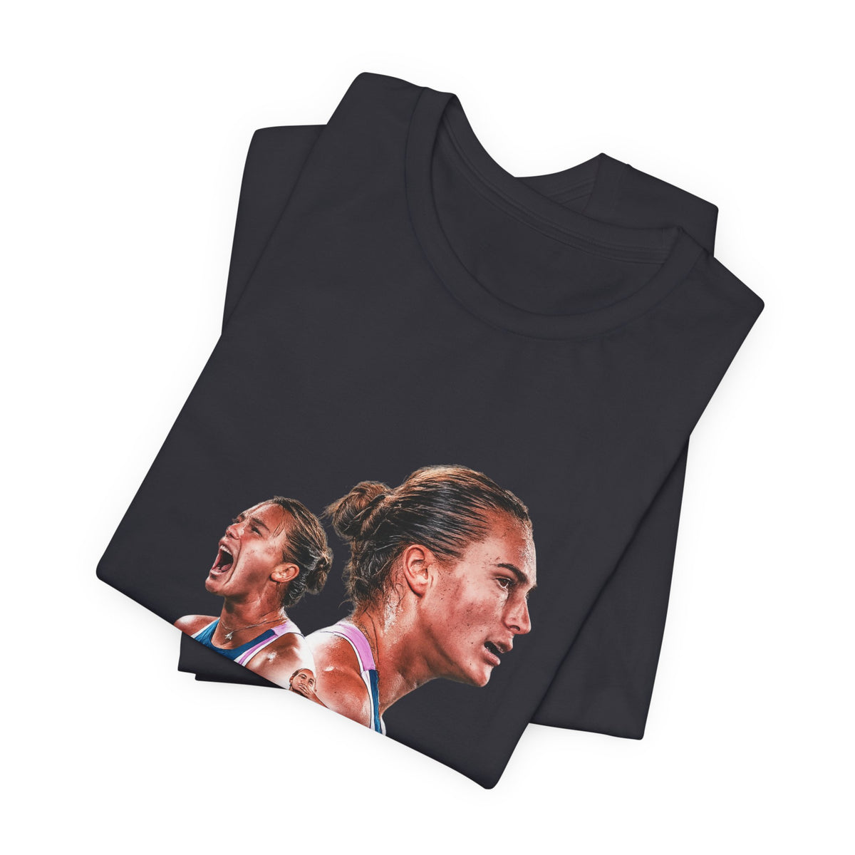 Champion Athlete Sabalenka Graphic Tee — "CHAMPION" Player Portrait T-Shirt