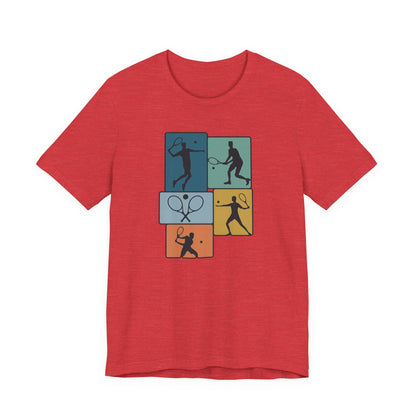 Tennis Silhouette Graphic Tee — Color Block Racket Players