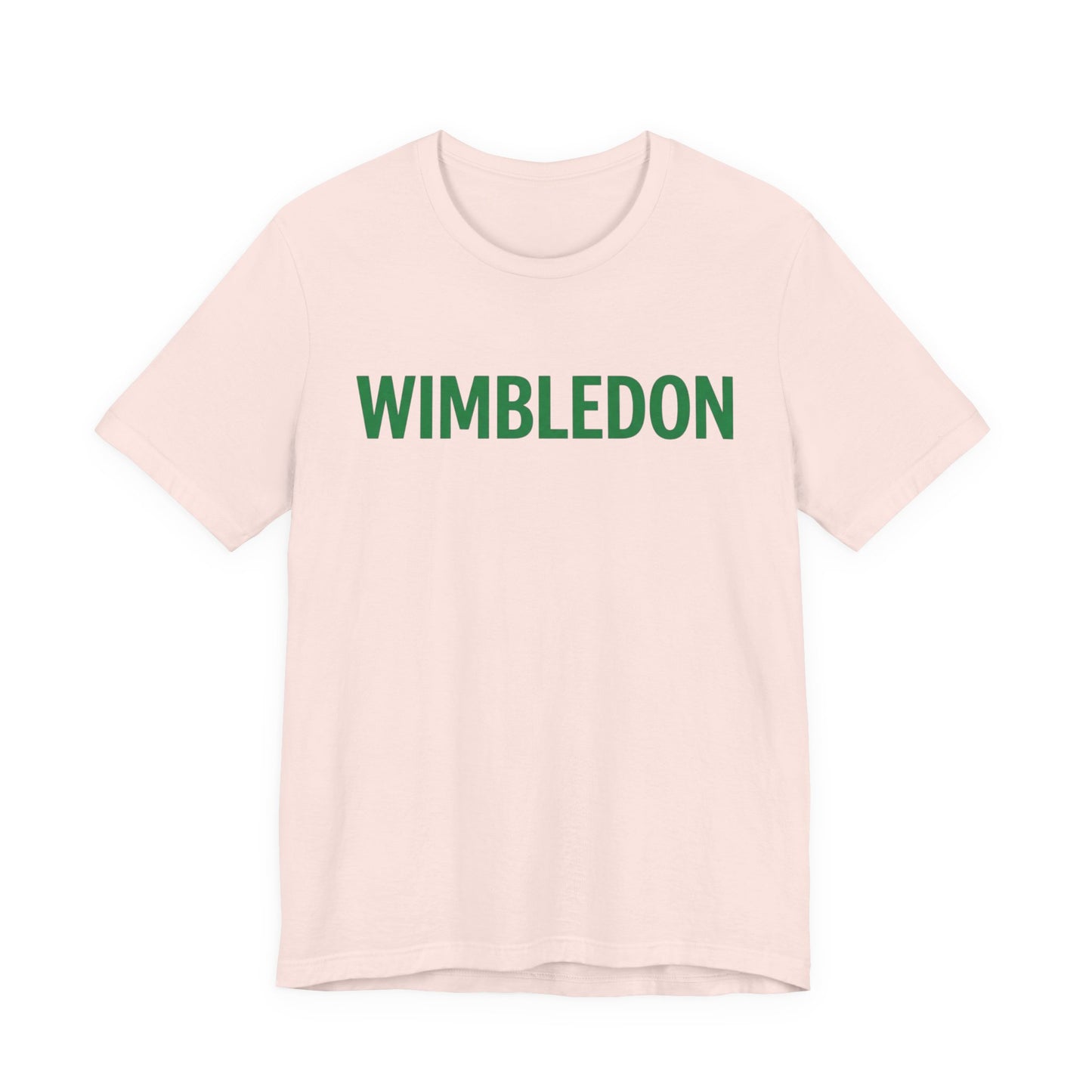 Wimbledon Classic Logo Tee — Green Text Tennis T‑Shirt