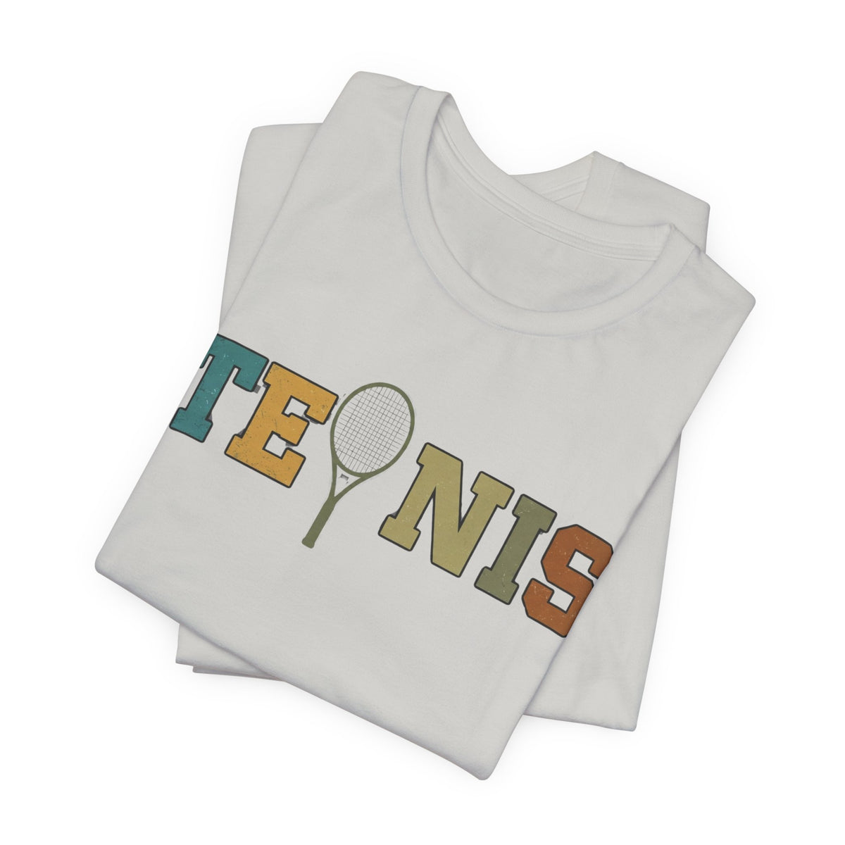 Tennis Retro Graphic Tee — Vintage Racket Lettering Shirt