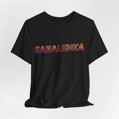 Sabalenka Tennis T‑Shirt — Bold Text Fan Tee