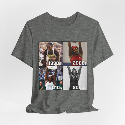 Decades of Champions Serena William’s 1990s–2020s Collage T-shirt
