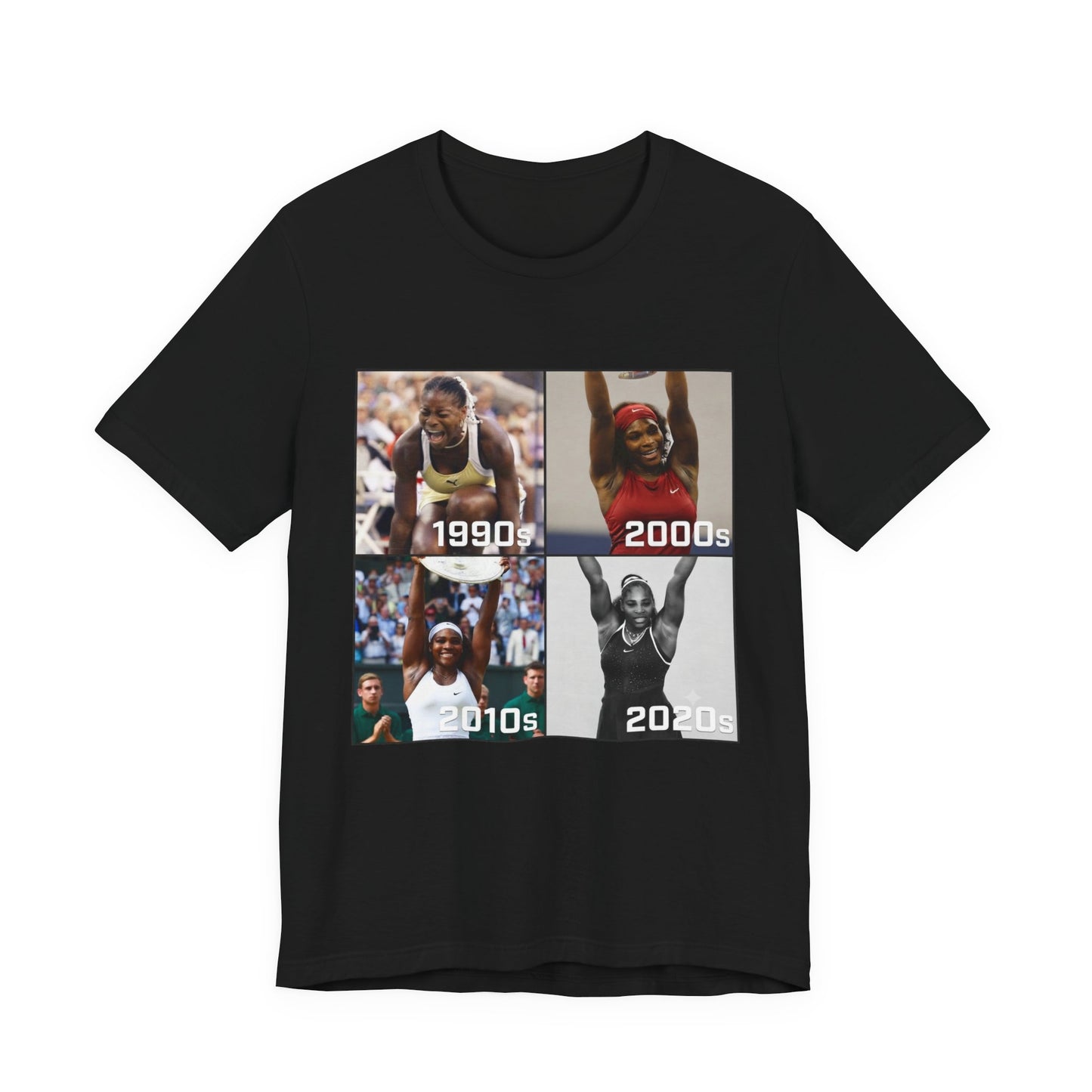 Decades of Champions Serena William’s 1990s–2020s Collage T-shirt