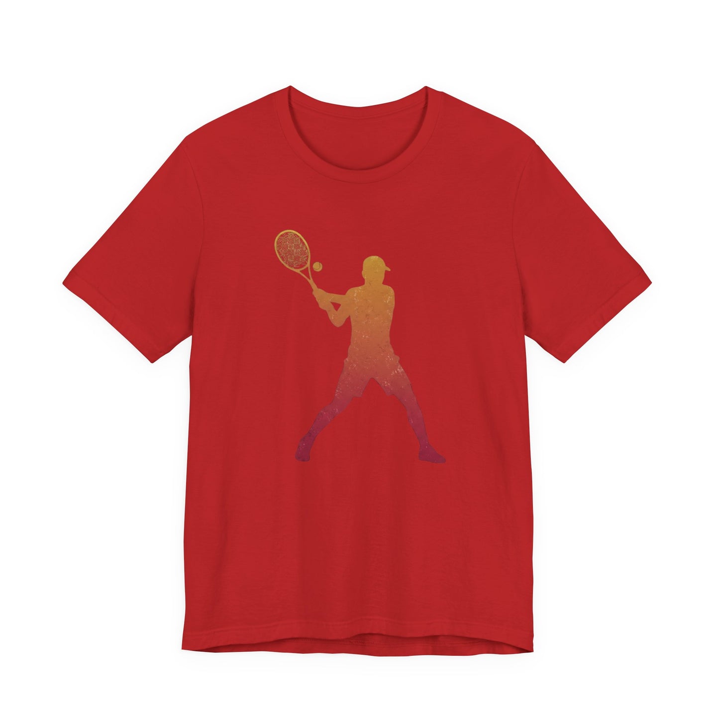 Tennis Player Silhouette Tee — Sunset Racket Graphic Shirt