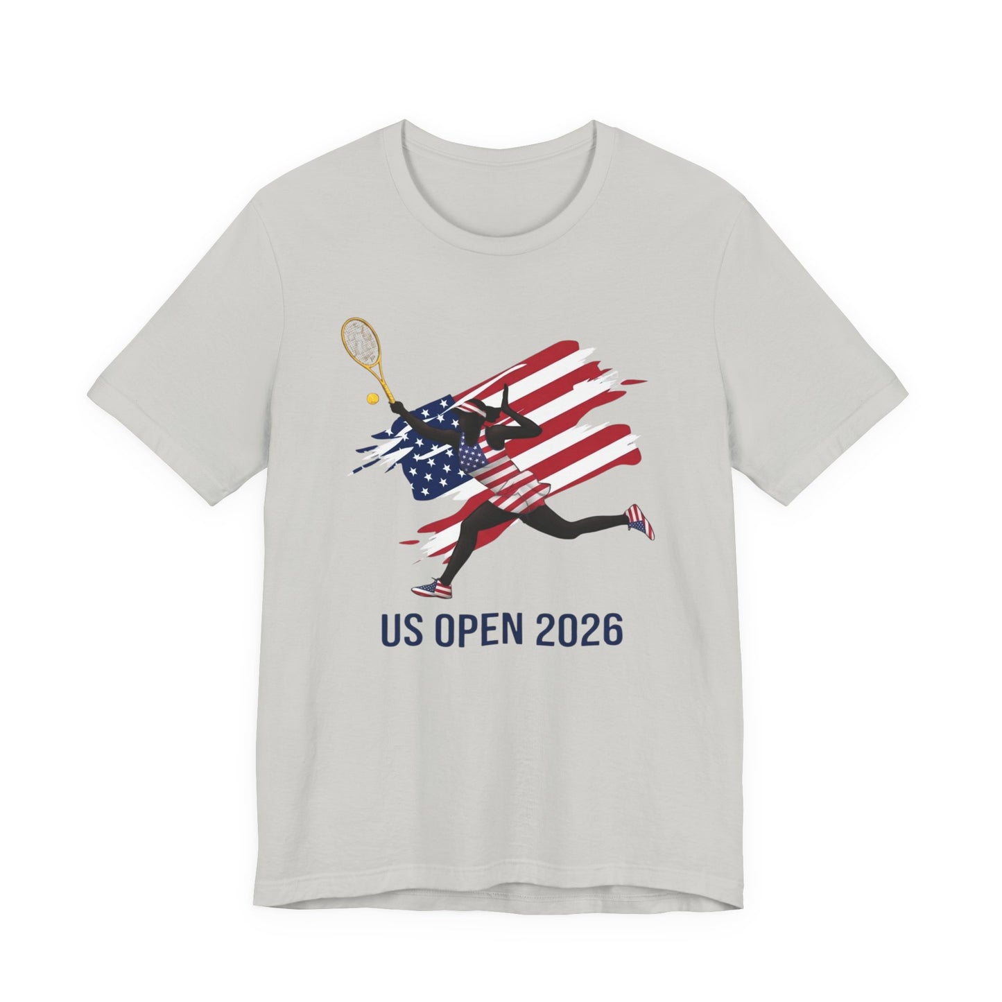 US Open 2026 Tennis T‑Shirt — American Flag Tennis Player Graphic Tee