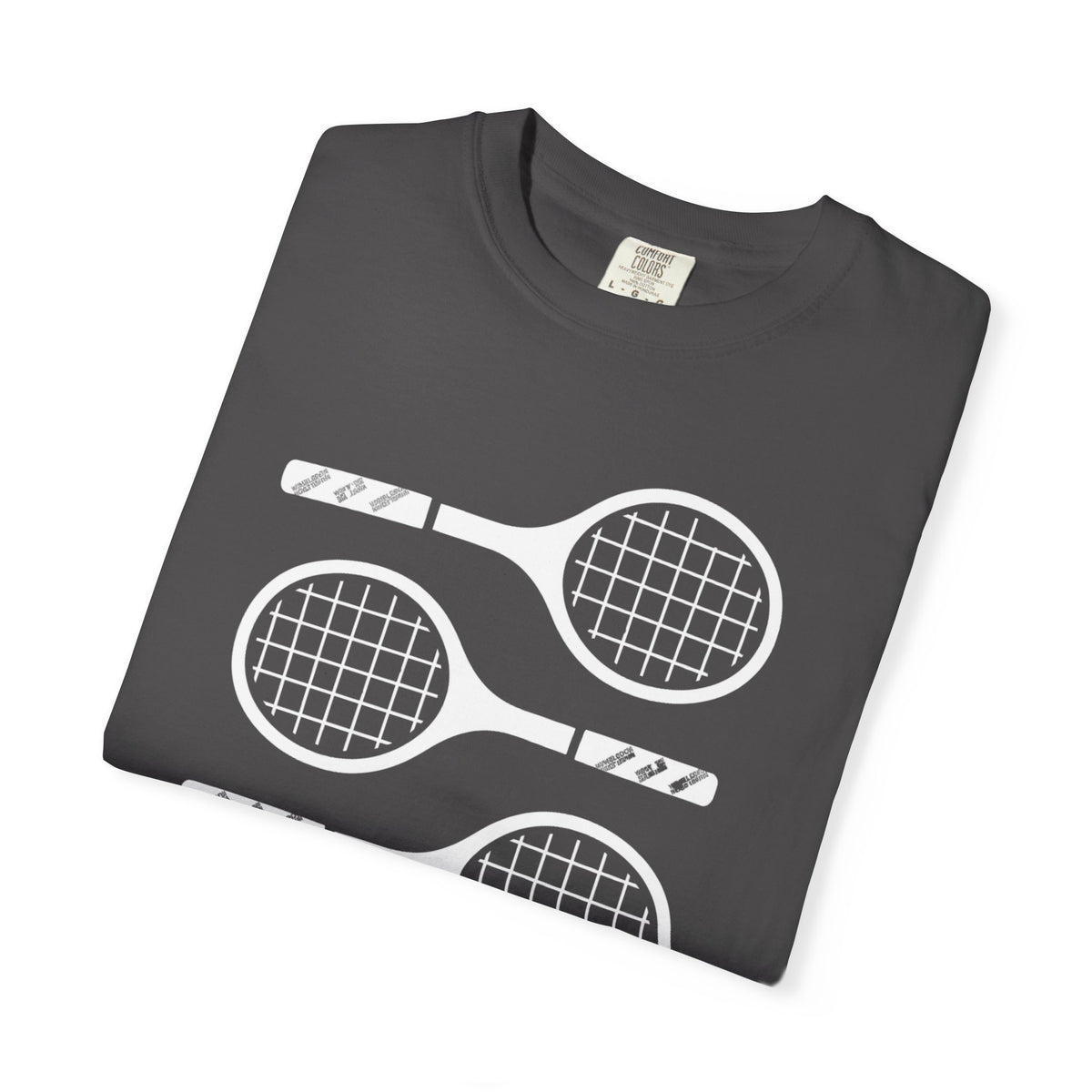 Tennis Rackets Graphic T-Shirt — Vintage-Inspired Garment-Dyed Tee
