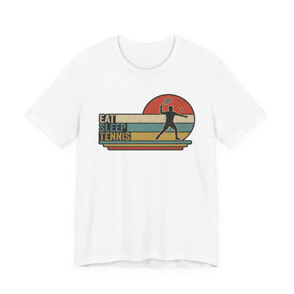 Eat Sleep Tennis Retro Graphic Tee — Vintage Tennis Player T‑Shirt