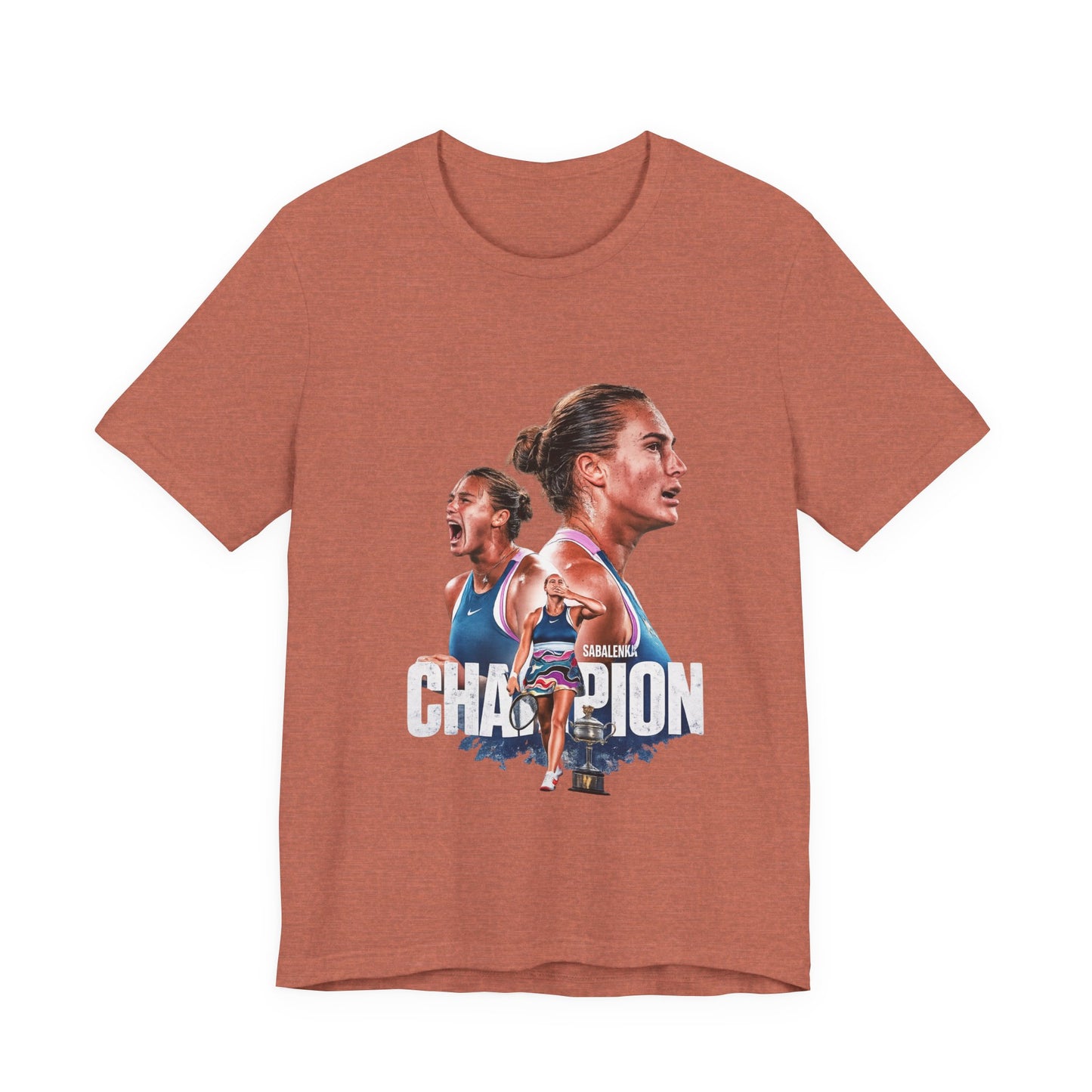 Champion Athlete Sabalenka Graphic Tee — "CHAMPION" Player Portrait T-Shirt