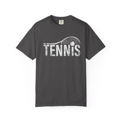 Tennis Vintage Graphic T-Shirt — Distressed Racket & Ball Tee