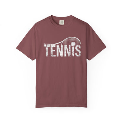 Tennis Vintage Graphic T-Shirt — Distressed Racket & Ball Tee