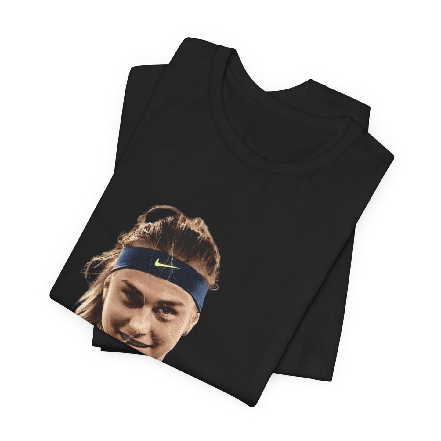 Tennis Player Sabalenka Graphic Tee — Pointing Victory Photo T‑Shirt