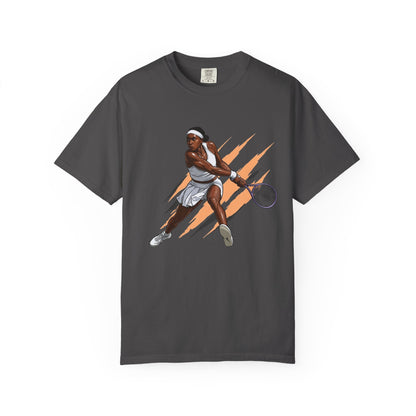 COCO GAUFF Tennis Player Graphic T-Shirt — Dynamic Women's Tennis Art Tee