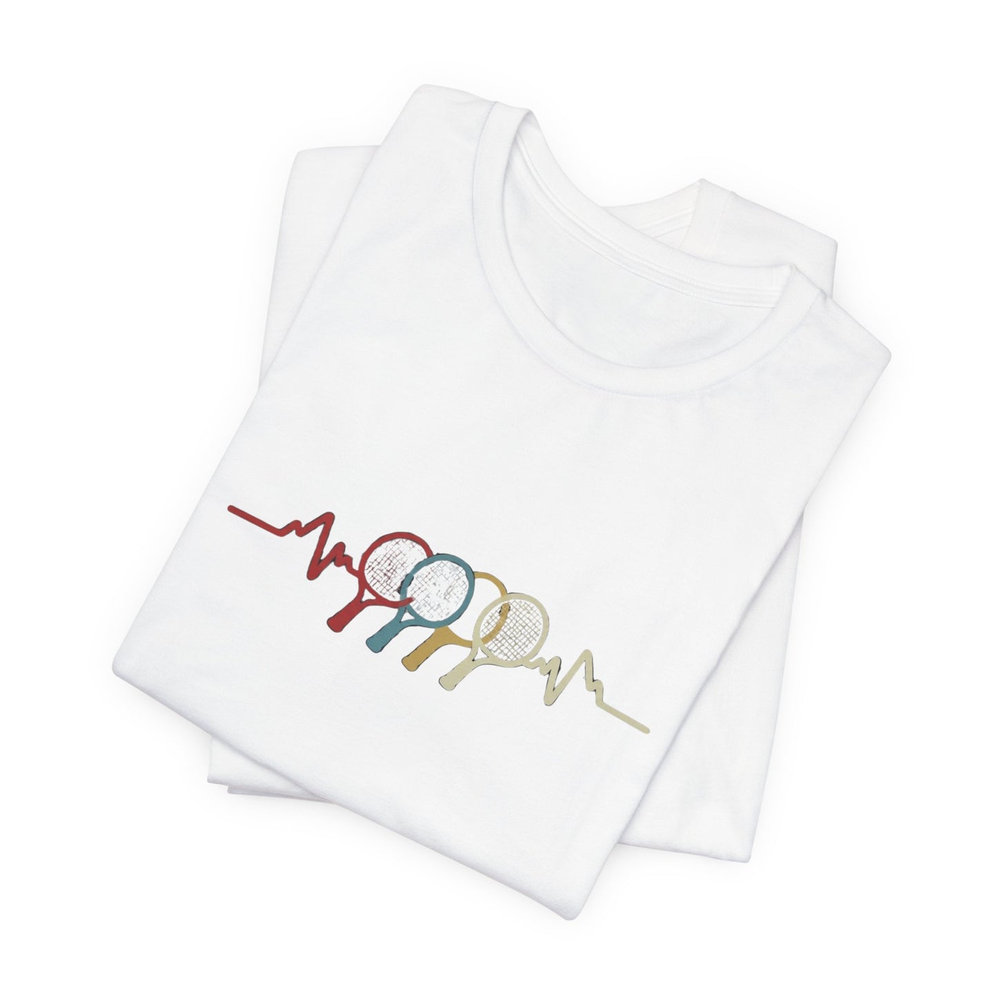 Tennis Heartbeat Tee — Retro Racket Line Art T-Shirt