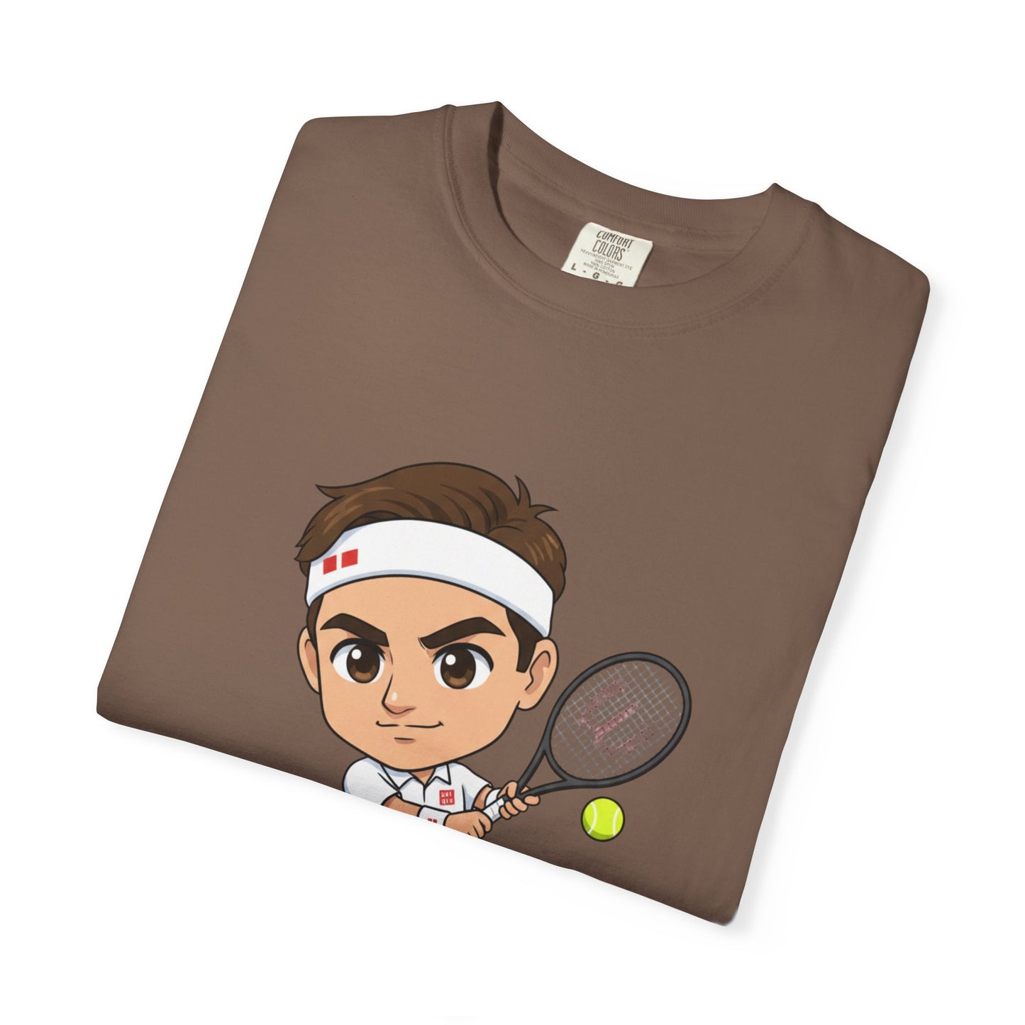 Federer Cartoon Tennis T-Shirt — Retro Athlete Graphic Tee