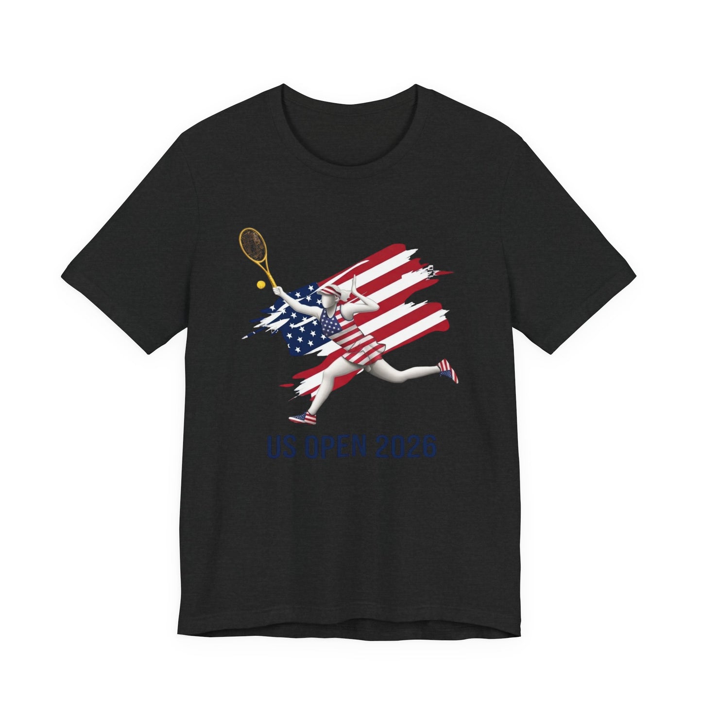 US Open 2026 Tennis Tee — American Flag Tennis Player Graphic T-Shirt