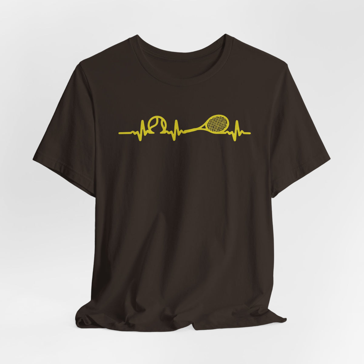 Tennis Heartbeat Tee — Minimal Tennis Racket ECG Graphic T-Shirt