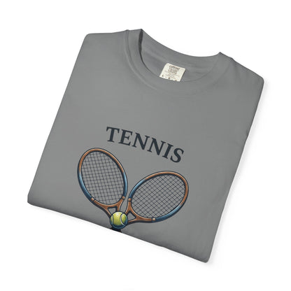 Tennis Anyone? Graphic T-Shirt — Vintage Racket & Ball Tee for Tennis Players