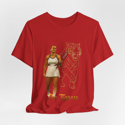 Sabalenka The Tigress Graphic Tee — Empowered Woman & Tiger Illustration