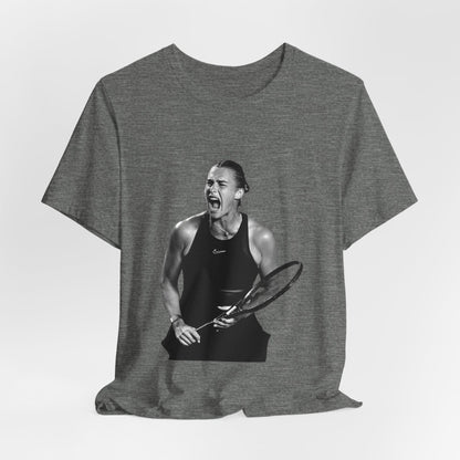 Tennis Player Sabalenka Graphic Tee — Energetic Champion Tennis T‑Shirt