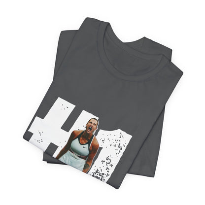Tennis Player Graphic Tee — Fierce Court Celebration Shirt